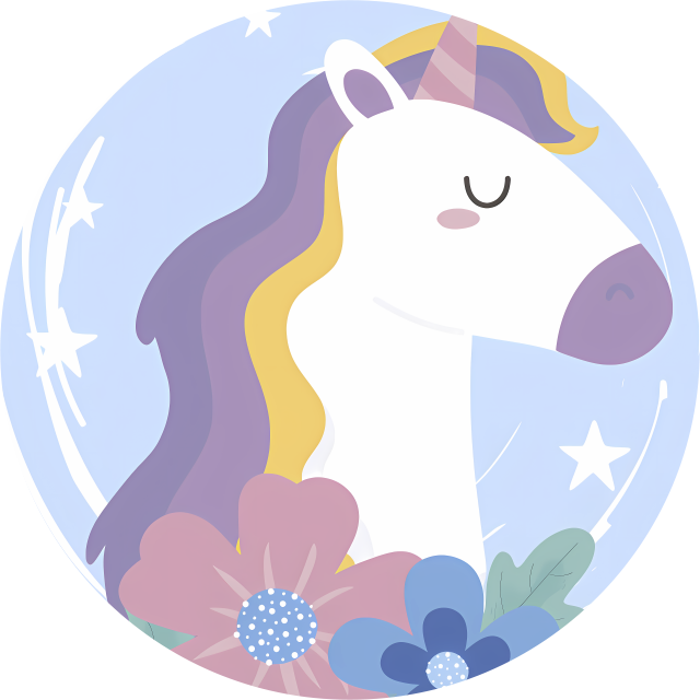 Vinyl teppich tiere leuchtendes haunicorn - TenStickers