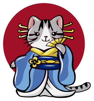Vinyl teppich tiere mit japanischer dekorationskatze - TenStickers