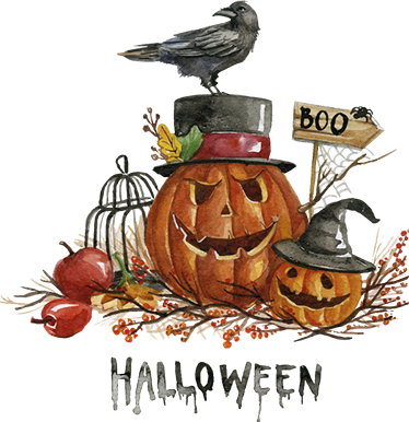 Vinyl teppich halloween mit furchterregenden kürbissen - TenStickers
