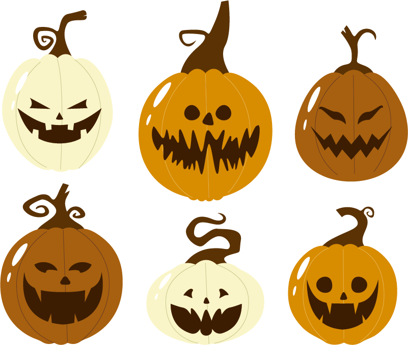 Vinyl teppich halloween mit gruseligen kürbisköpfen - TenStickers