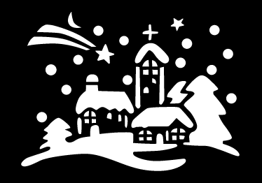 Vinyl teppich weihnachten schwarz-weiß stadt - TenStickers
