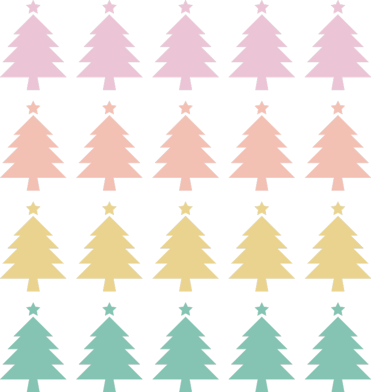 Vinyl teppich weihnachten mit weihnachtsbaum-motiven - TenStickers