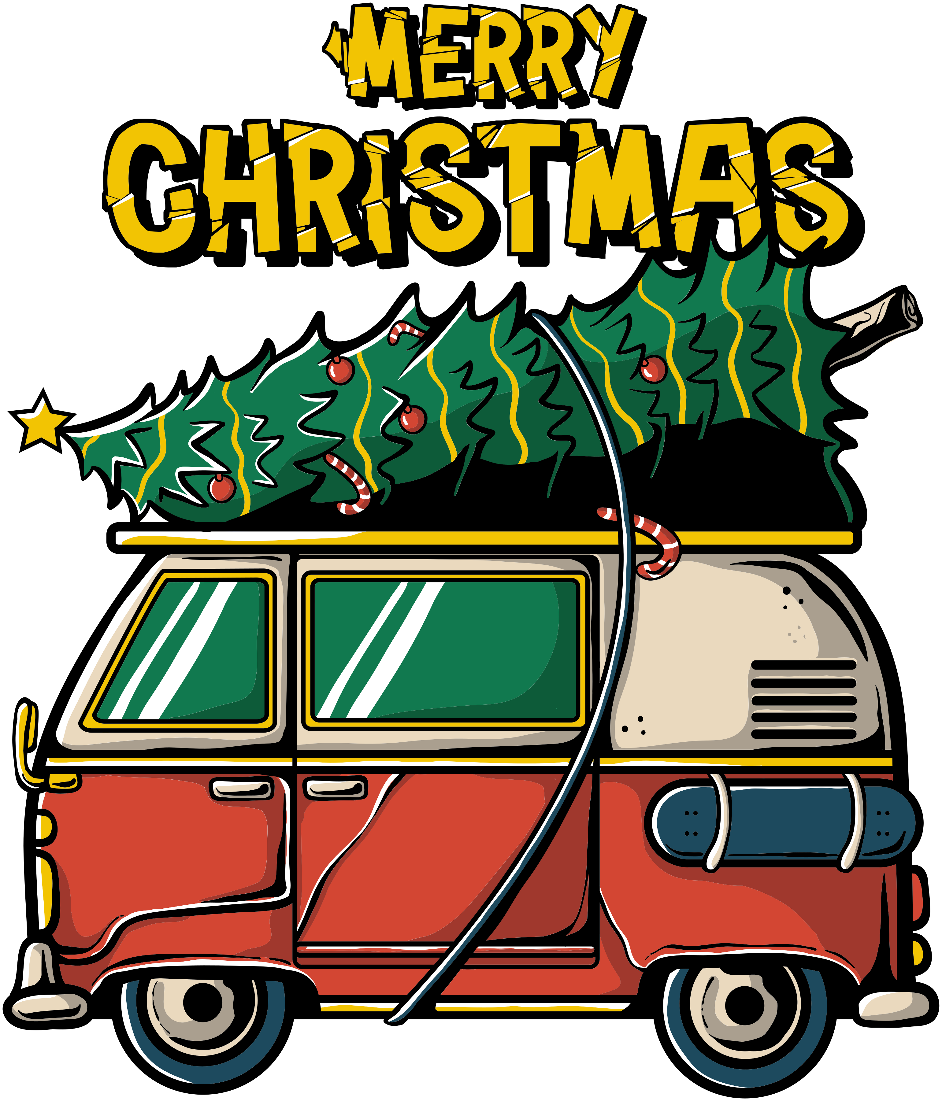 Vinyl teppich weihnachten santa's auto - TenStickers