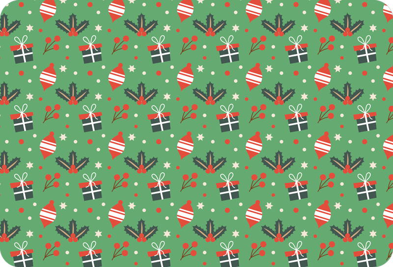 Vinyl teppich weihnachten süßigkeitenmuster grün - TenStickers
