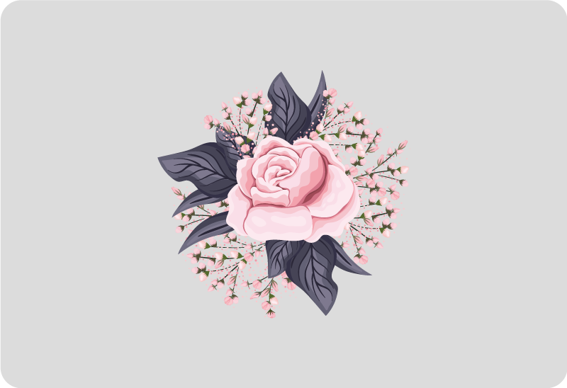 Vinyl teppich blumen mit floralem design in pink - TenStickers