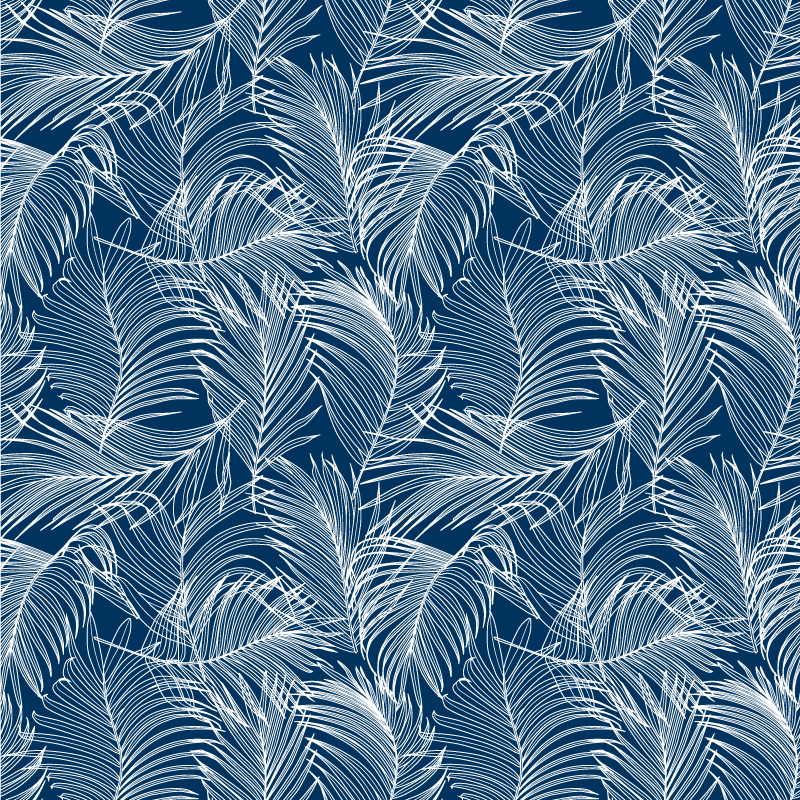 Vinyl teppich blumen mit eleganten blauen blättern - TenStickers