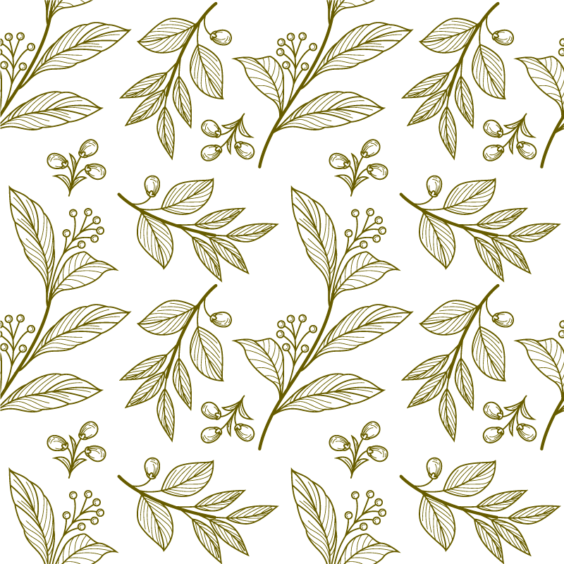 Vinyl teppich blumen mit botanischem blattdesign - TenStickers