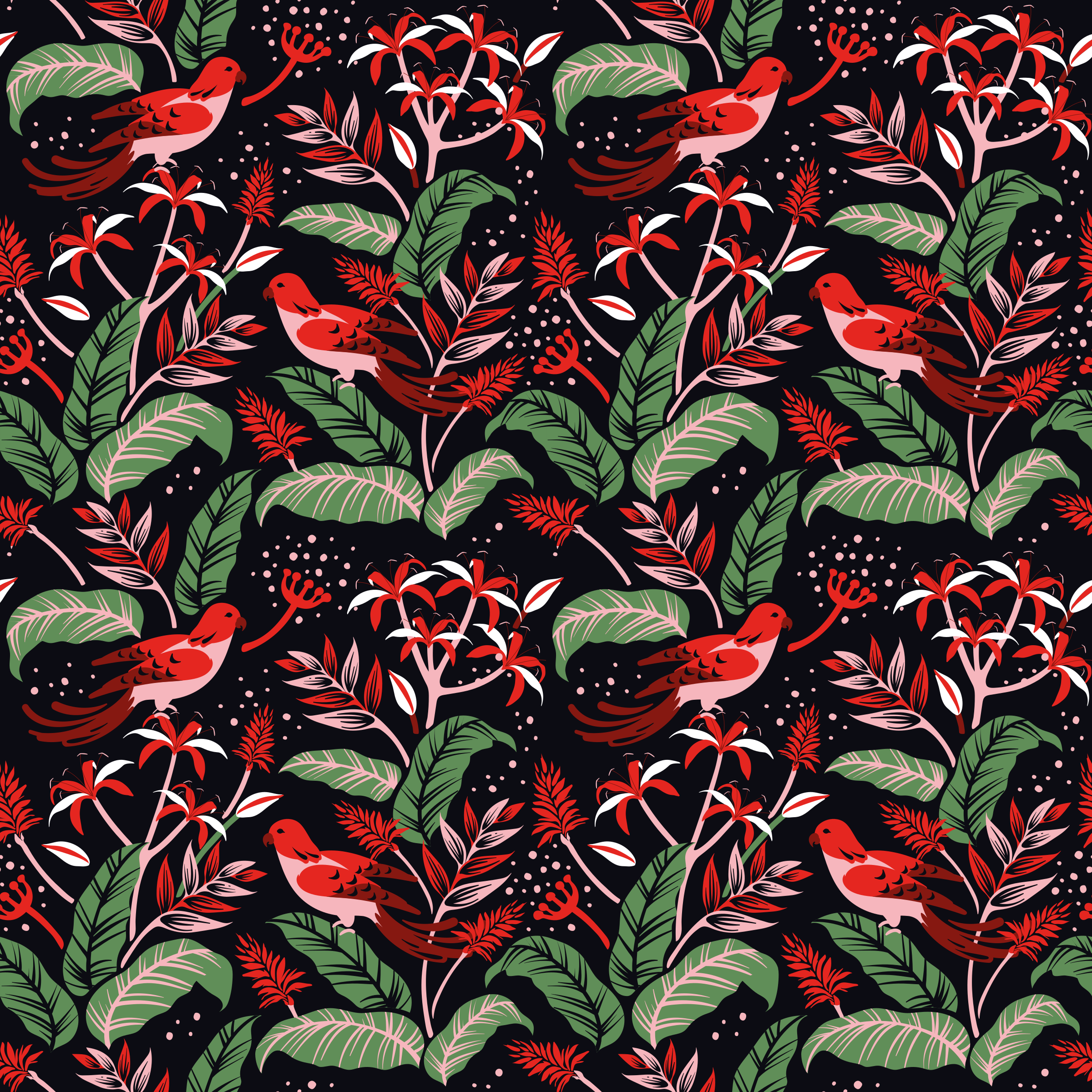 Vinyl teppich blumen tropisches blumenmuster - TenStickers