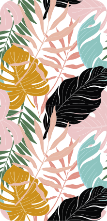 Vinyl teppich blumen farbenfrohes abstraktes muster - TenStickers