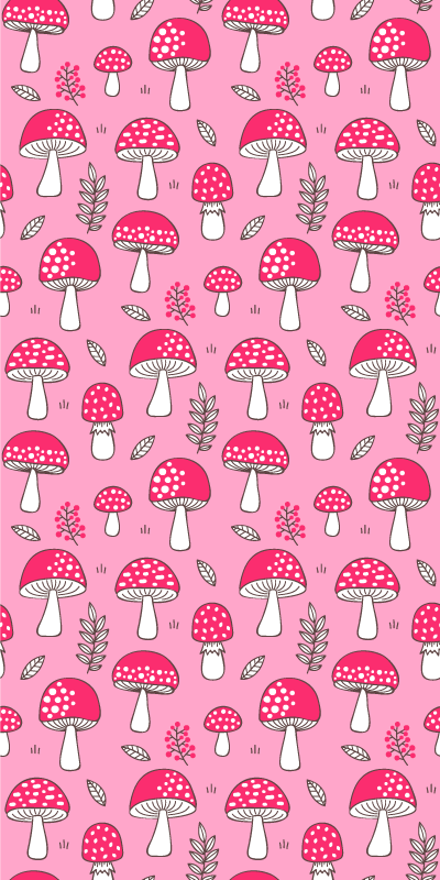 Vinyl teppich blumen klassische rosa pilze - TenStickers