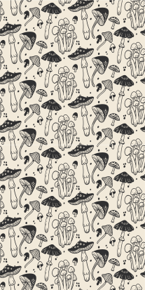 Vinyl teppich blumen mit schwarzem pilzmuster - TenStickers