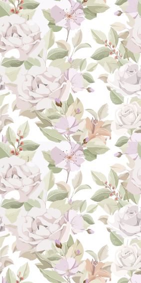 Vinyl teppich blumen elegantes florales muster - TenStickers