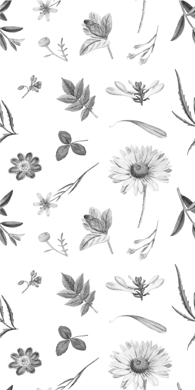 Vinyl teppich blumen graue frühlingsblumen - TenStickers