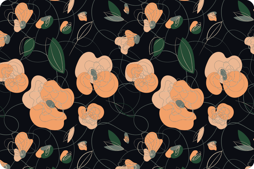 Vinyl teppich blumen mit lebendigem flora und fauna muster - TenStickers