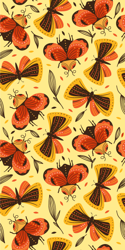 Vinyl teppich blumen mit schmetterling auf blume - TenStickers