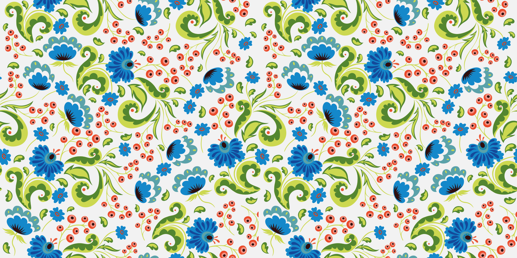 Vinyl teppich blumen mit grünen und blauen blumen - TenStickers