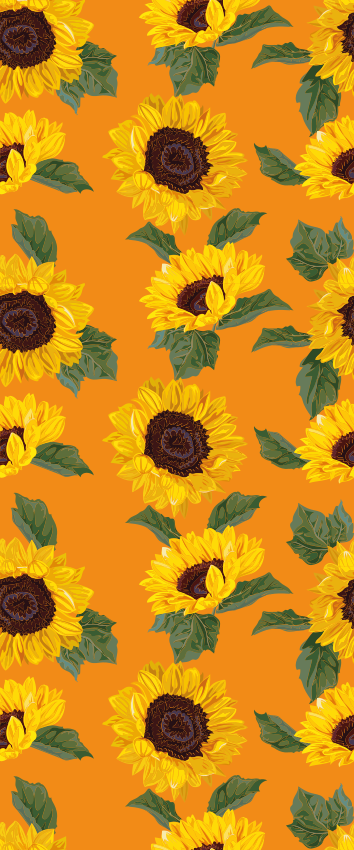 Vinyl teppich blumen orange sonnenblume - TenStickers