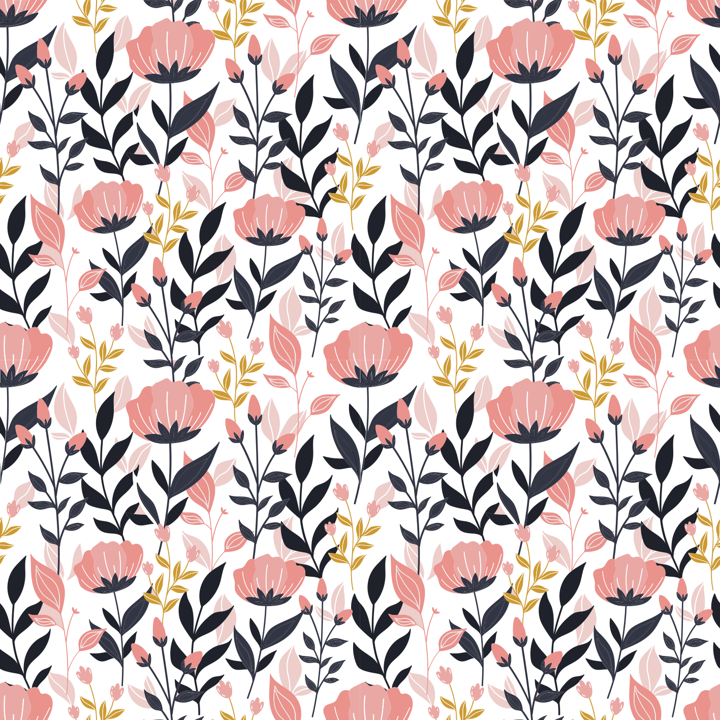 Vinyl teppich blumen in pinkblüten - TenStickers