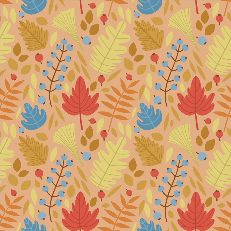 Vinyl teppich blumen mit niedlichem herbstblattdesign - TenStickers