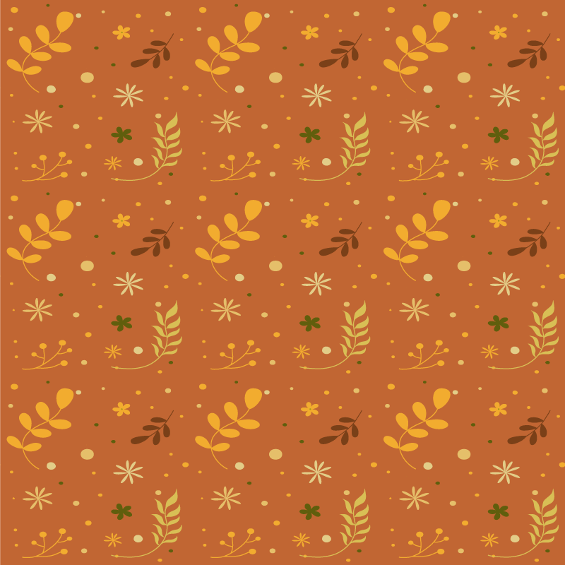 Vinyl teppich blumen in orangeblättern design - TenStickers