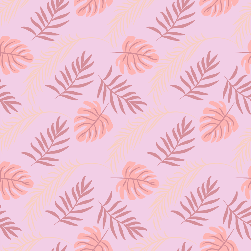 Vinyl teppich blumen im pinken tropenblatt design - TenStickers