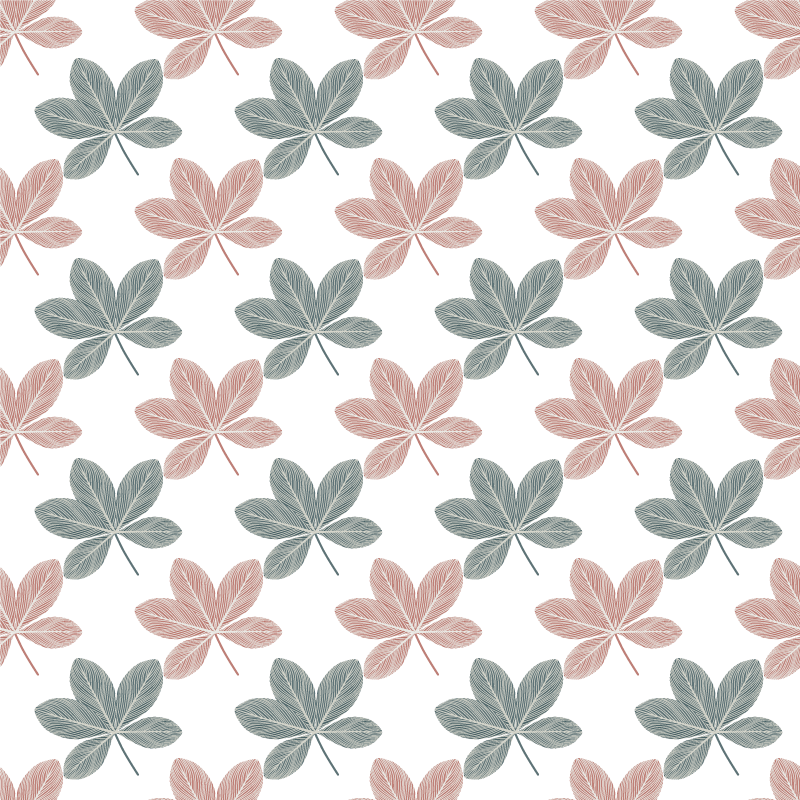 Vinyl teppich blumen mit pink-blauen blättern - TenStickers