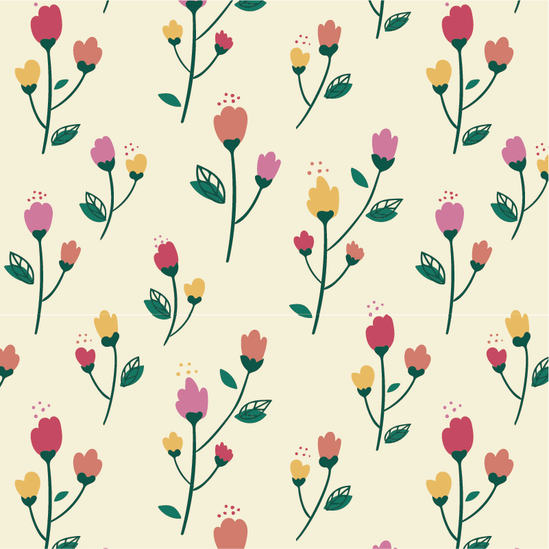 Vinyl teppich blumen mohnblumen malerei - TenStickers