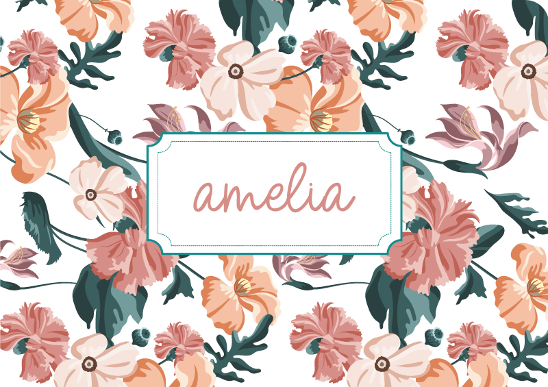 Vinyl teppich blumen mit schönem pastellblütenmuster - TenStickers