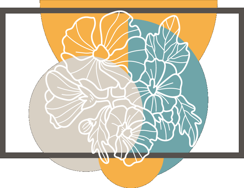 Vinyl teppich blumen süßes minimalistisches rechteck - TenStickers