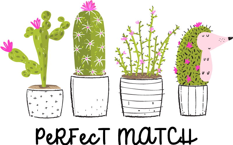Vinyl teppich blumen perfekt zu kakteen passend - TenStickers