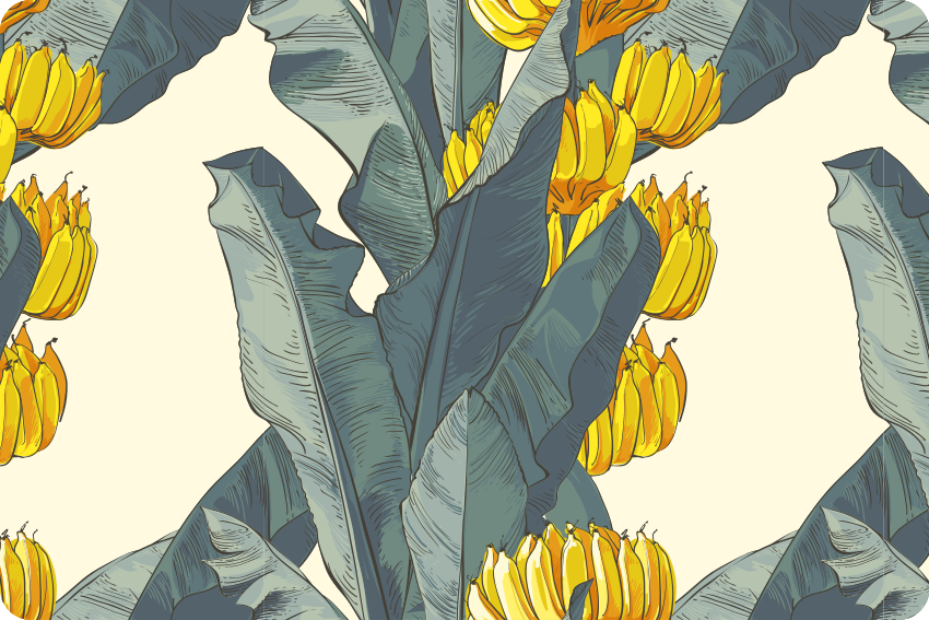 Vinyl teppich blumen mit kunstvollem bananenbaum-muster - TenStickers