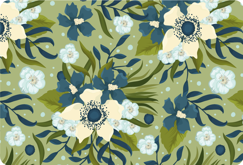 Vinyl teppich blumen im bunten sommerstil - TenStickers