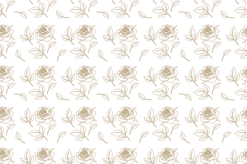 Vinyl teppich blumen mit detailliertem rosenmuster auf beigem hin - TenStickers
