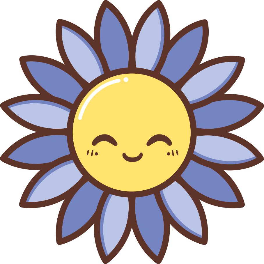 Vinyl teppich blumen silhouette glückliche lila blume - TenStickers