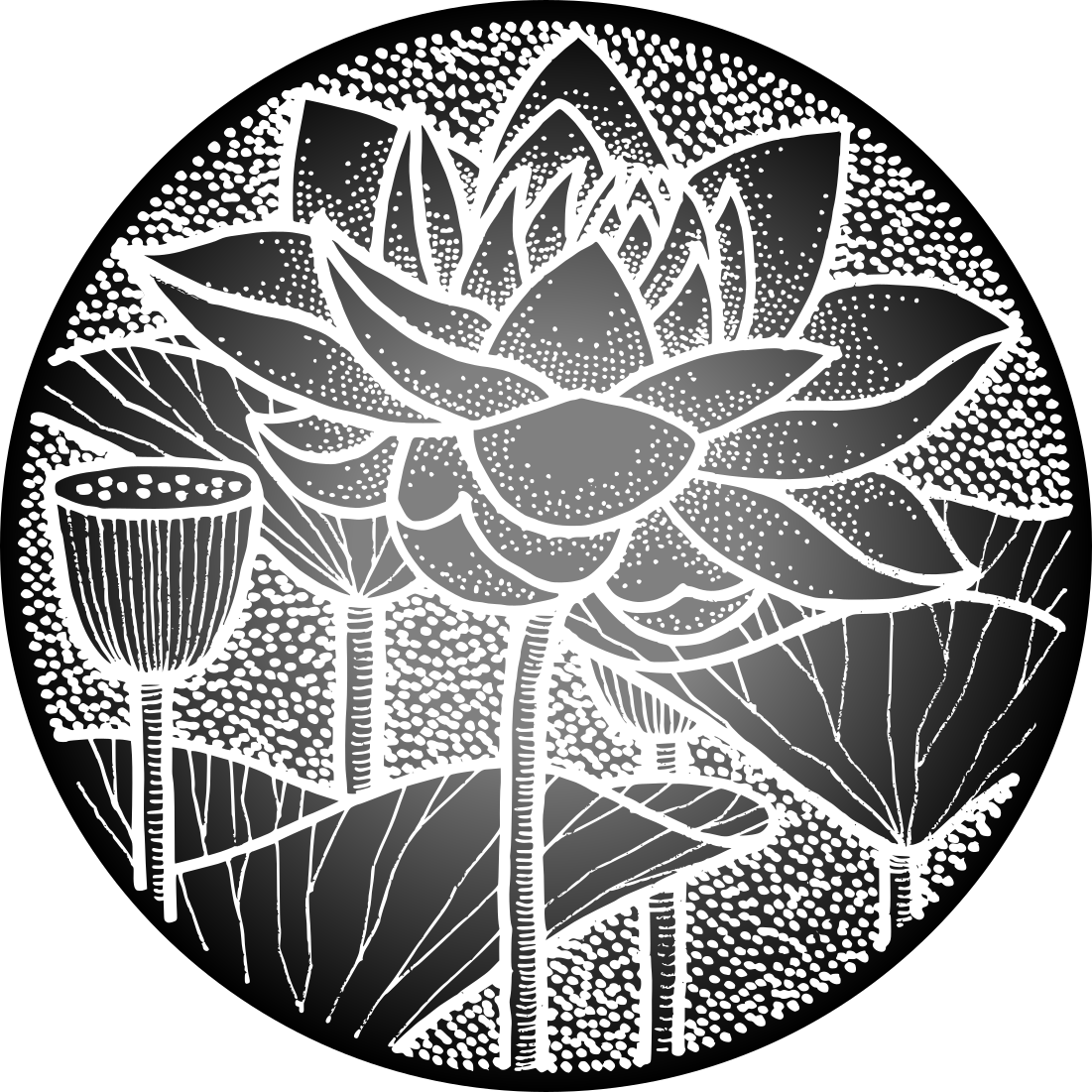 Vinyl teppich blumen im traditionellen lotusblumenstil - TenStickers