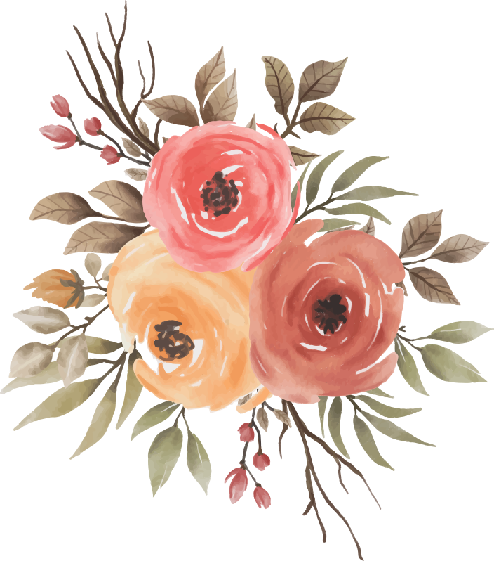 Vinyl teppich blumen mit zeichnung getrockneter rosen - TenStickers