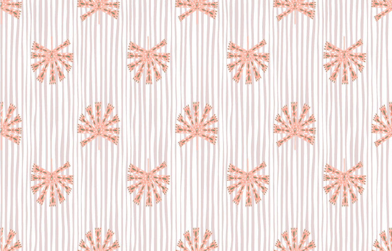 Vinyl teppich blumen geometrisches ornament in pastellrosa - TenStickers