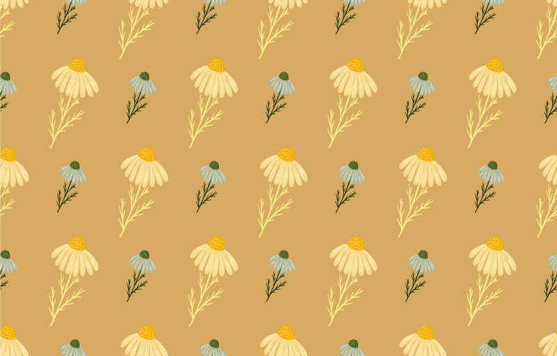 Vinyl teppich blumen mit natürlichem kamillenmuster - TenStickers