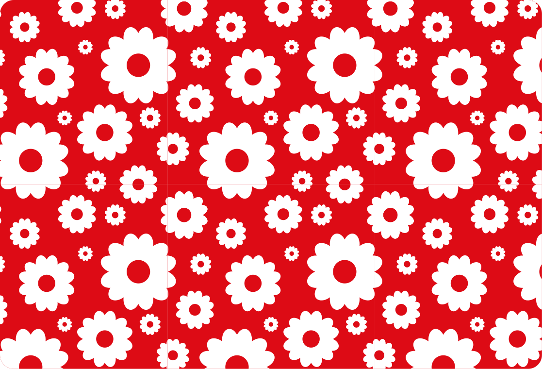 Vinyl teppich blumen weiße gänseblümchen auf rot - TenStickers