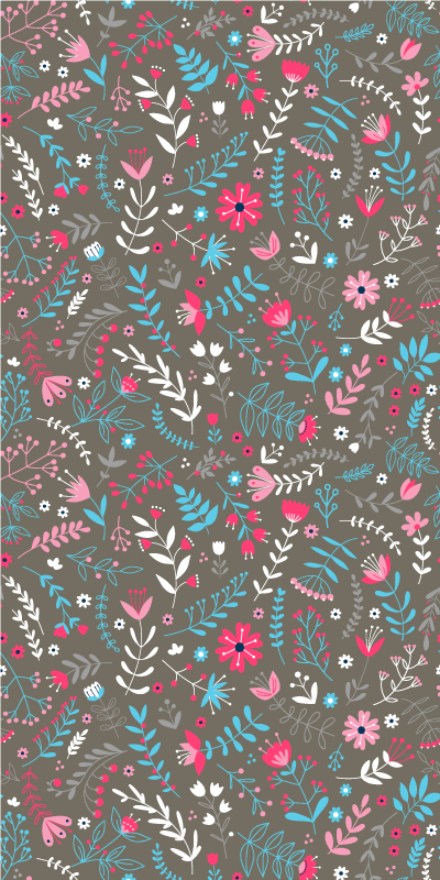 Vinyl teppich blumen bunter floraler druck - TenStickers