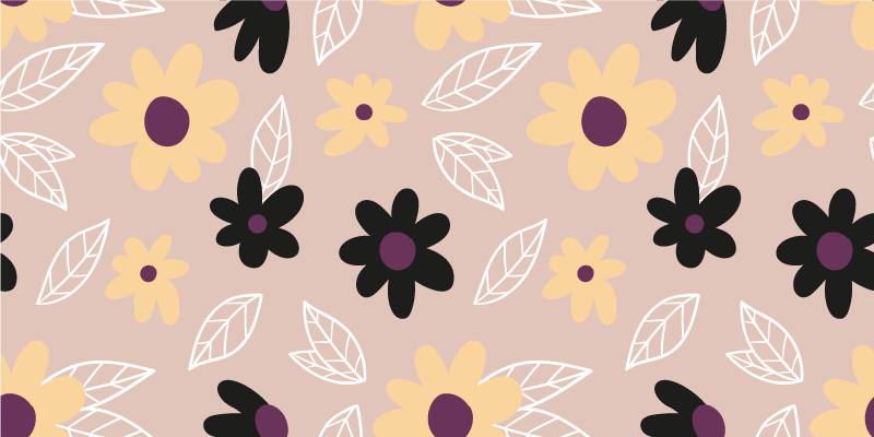 Vinyl teppich blumen bunte moderne blumen auf beige - TenStickers