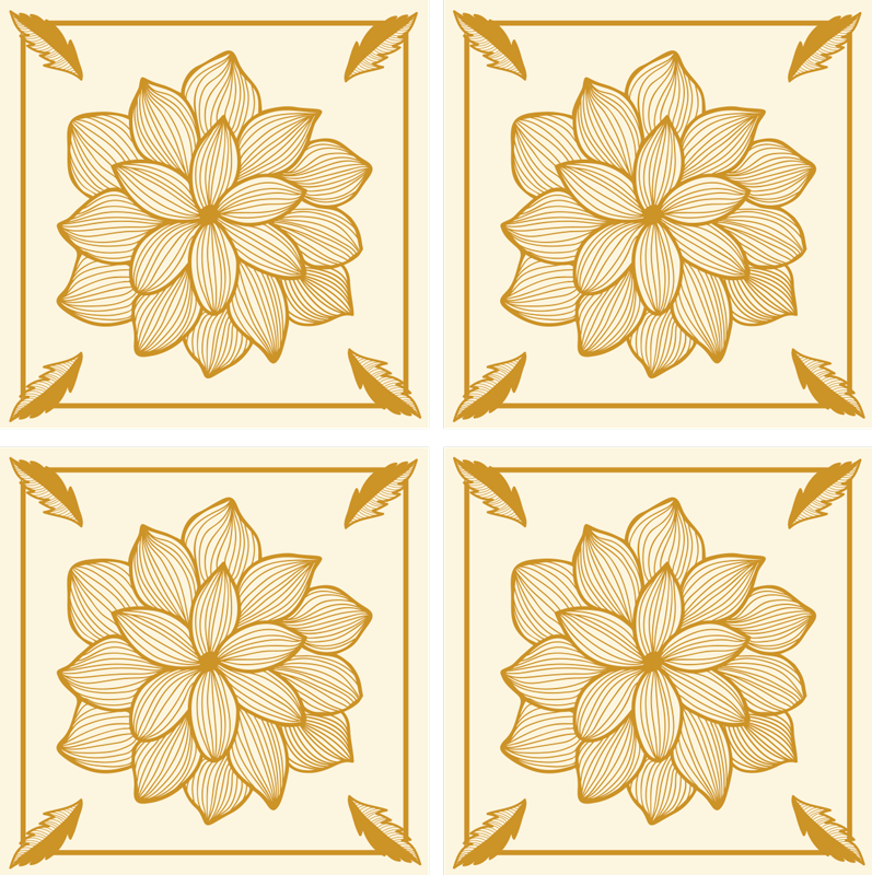 Vinyl teppich küche floral paisley fliesen - TenStickers