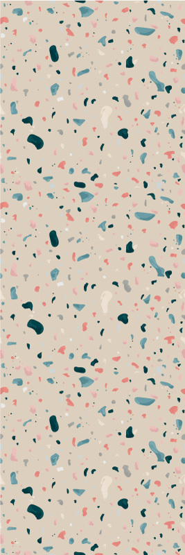 Vinyl teppich küche mit handgemaltem terrazzo-muster - TenStickers