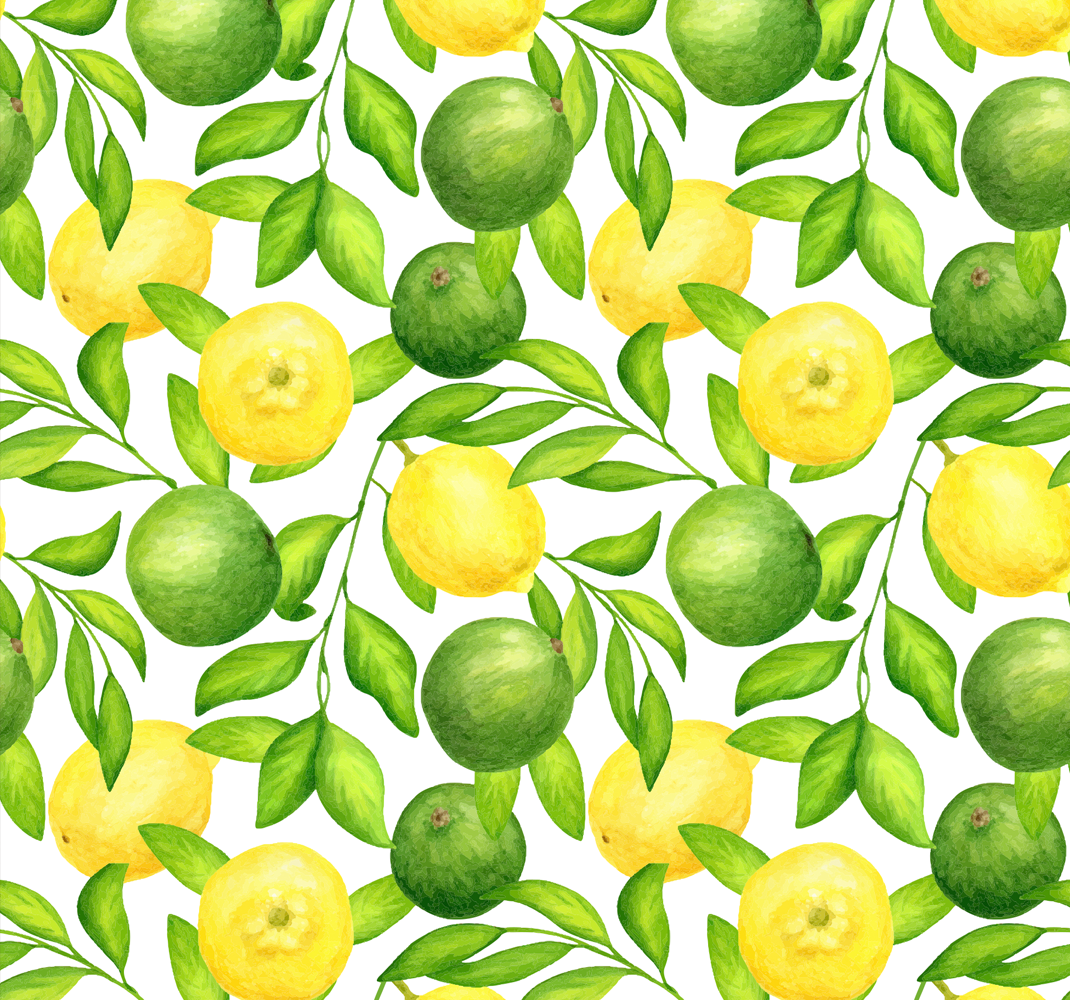 Vinyl teppich küche zitronen und limetten - TenStickers