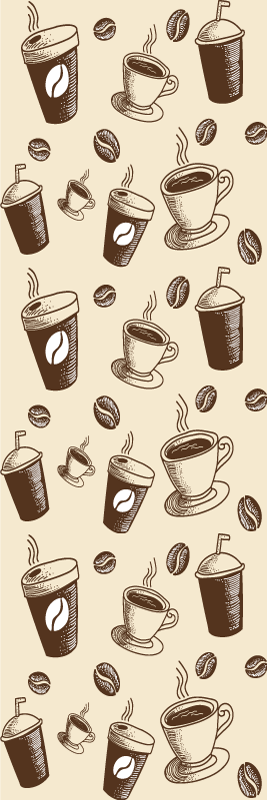 Vinyl teppich küche mit großartigem kaffeetassenmuster - TenStickers