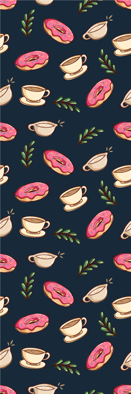 Vinyl teppich küche mit dessert- und kaffeemotiv - TenStickers
