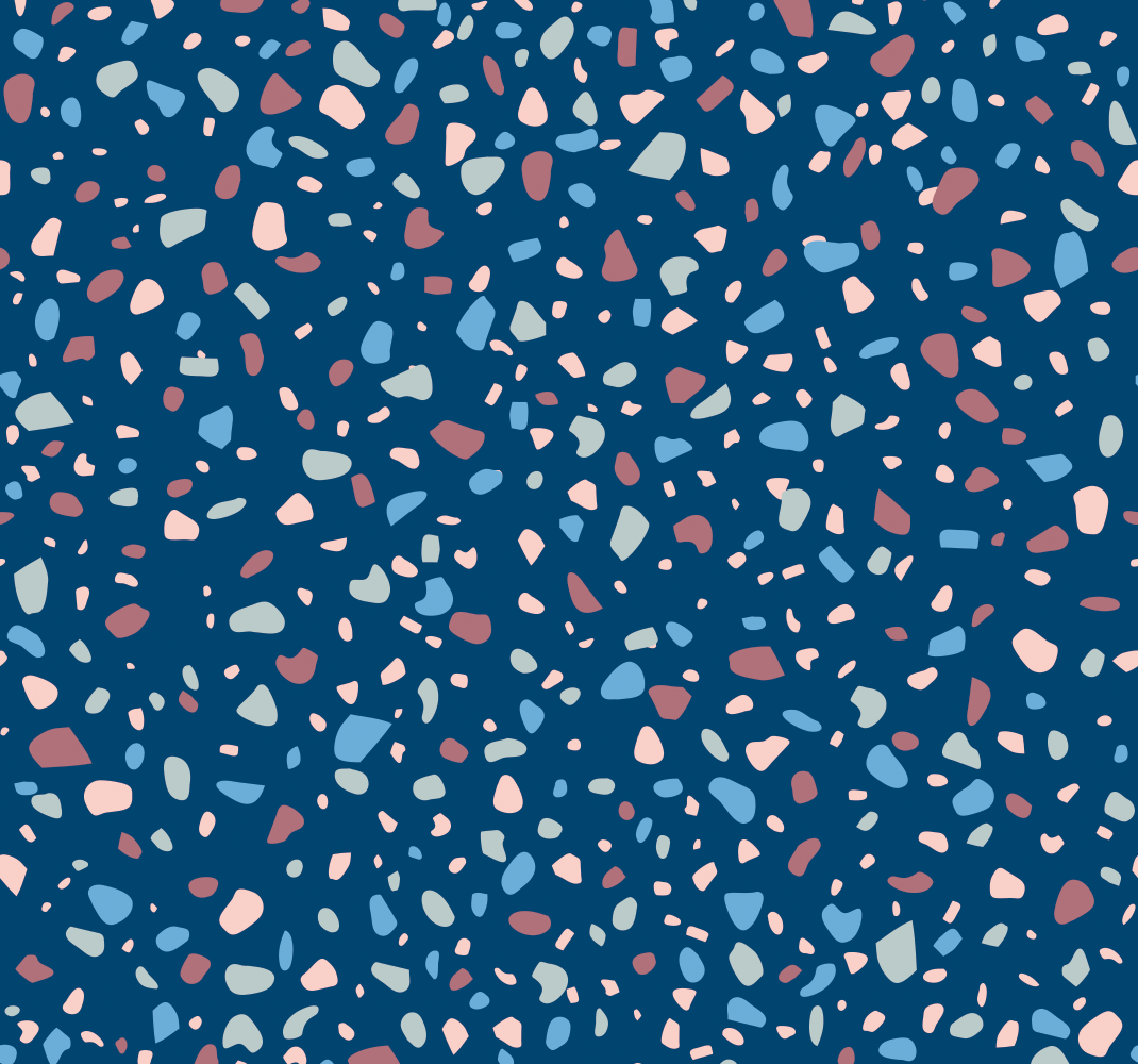 Vinyl teppich küche in dunkelblauem terrazzo - TenStickers