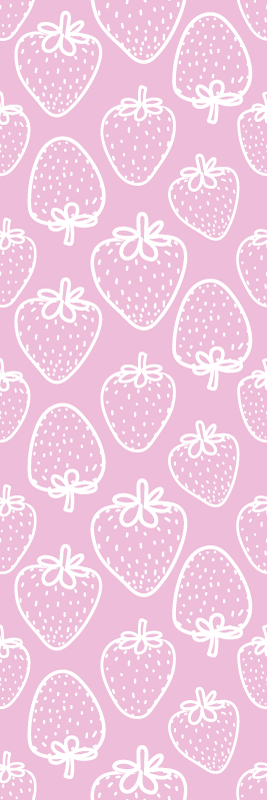 Vinyl teppich küche nahtloses pinkes erdbeer-muster - TenStickers