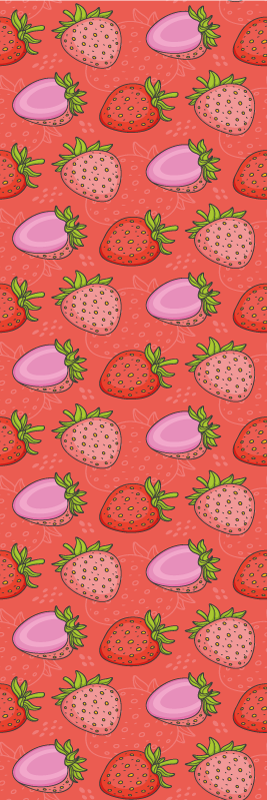Vinyl teppich küche nahtlose rote und pinke erdbeeren - TenStickers