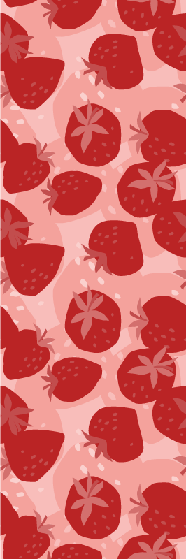 Vinyl teppich küche mit abstrakten roten erdbeeren - TenStickers